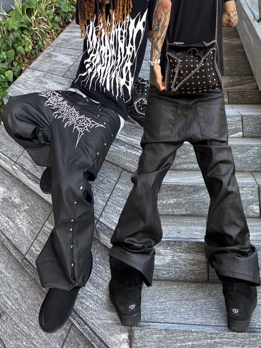 ZENEZ LOGO LEATHER PANTS