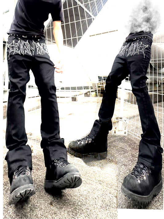 ZENEZ WAX FLARE JEANS