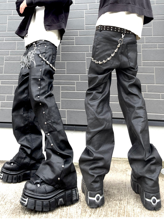 ZENEZ LOGO LEATHER PANTS