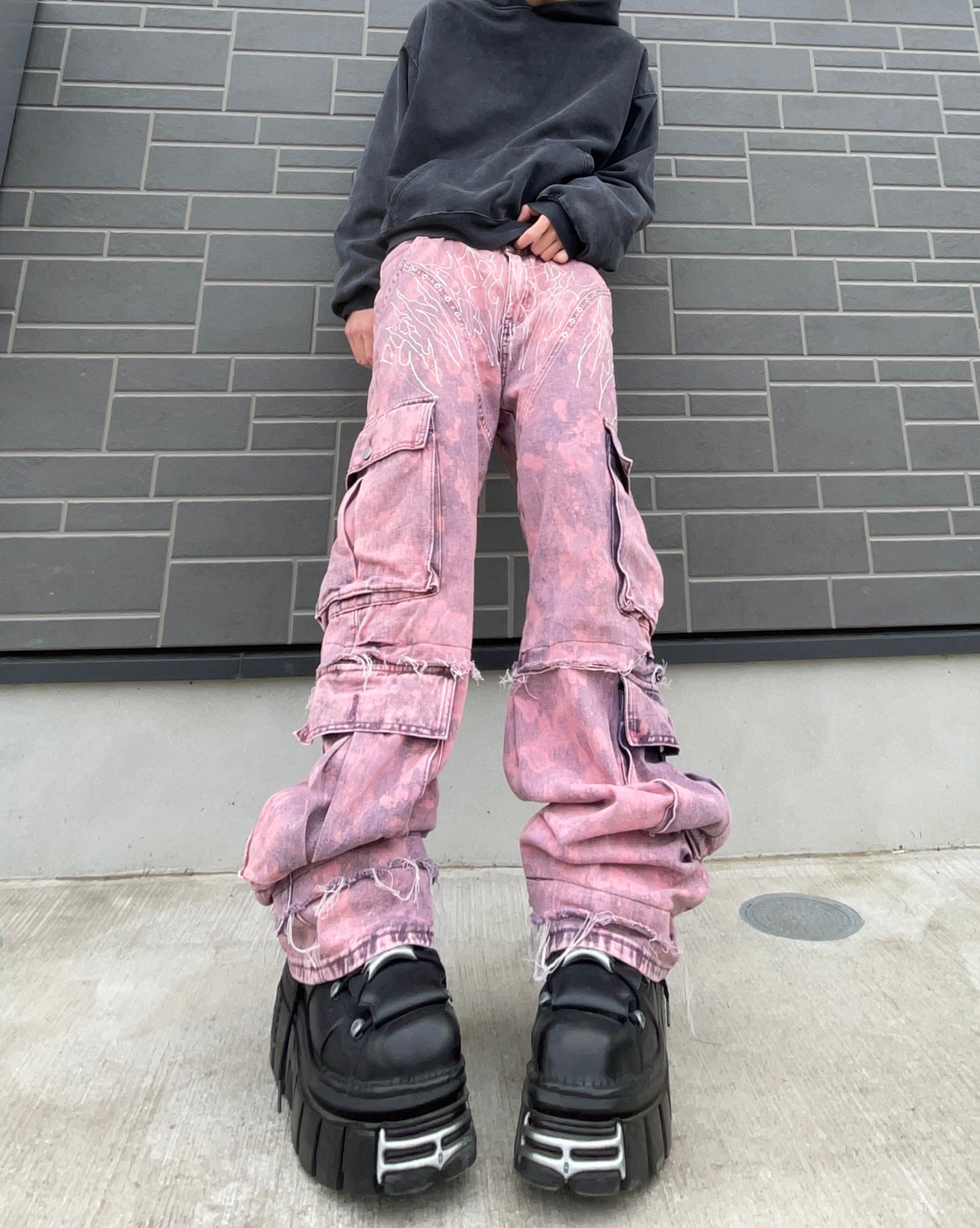 ZENEZ CUSTOM PINK CARGO PANTS