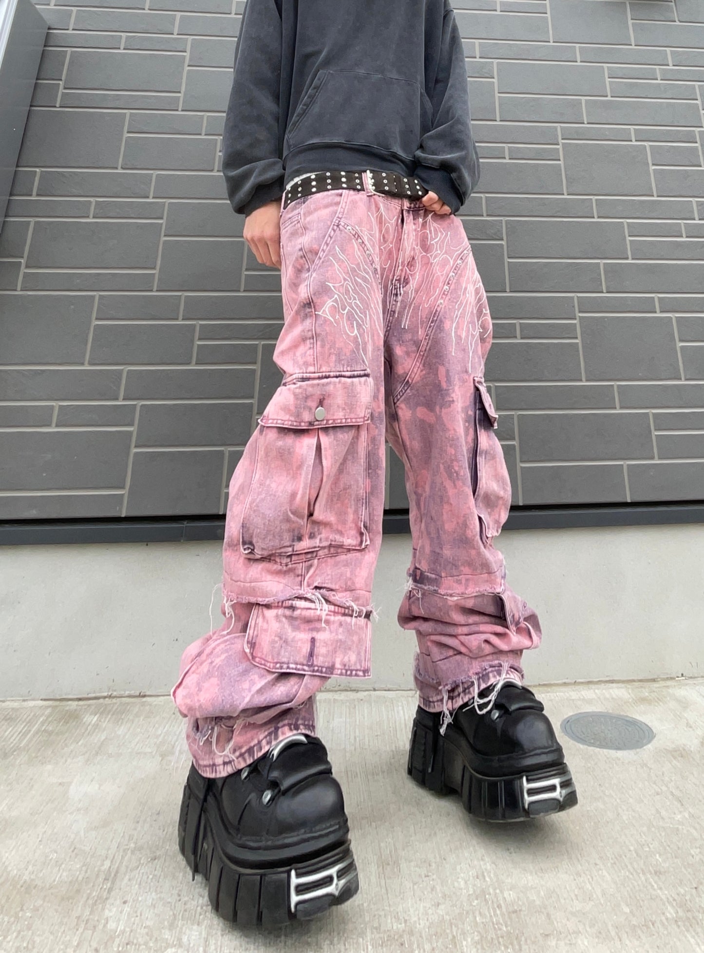 ZENEZ CUSTOM PINK CARGO PANTS