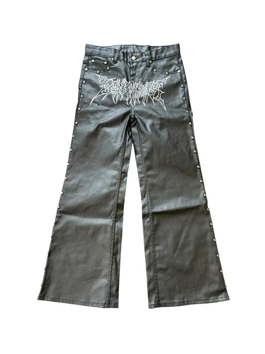 ZENEZ LOGO LEATHER PANTS