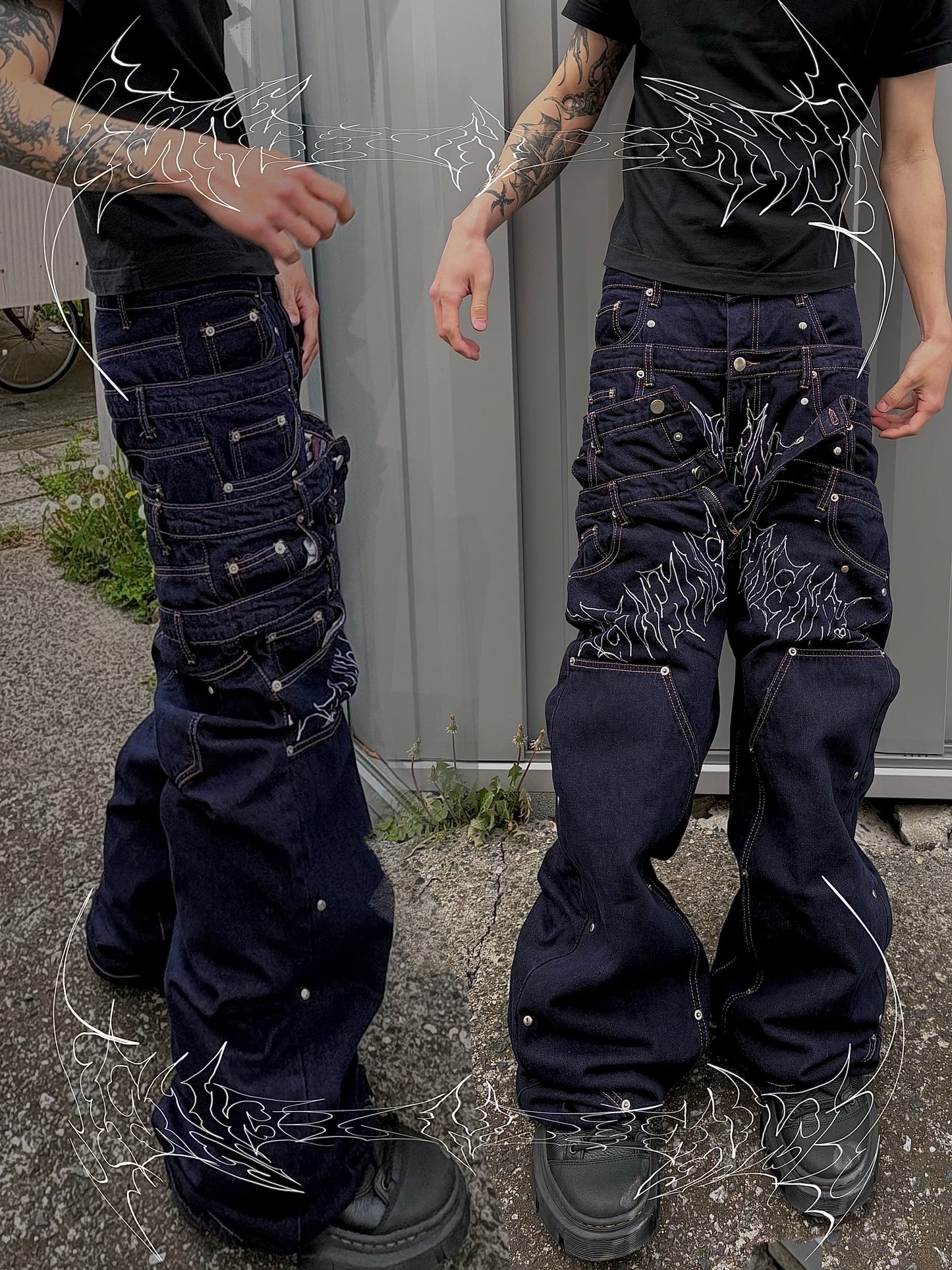 ZENEZ DOUBLE WAIST METAL LOGO PANTS