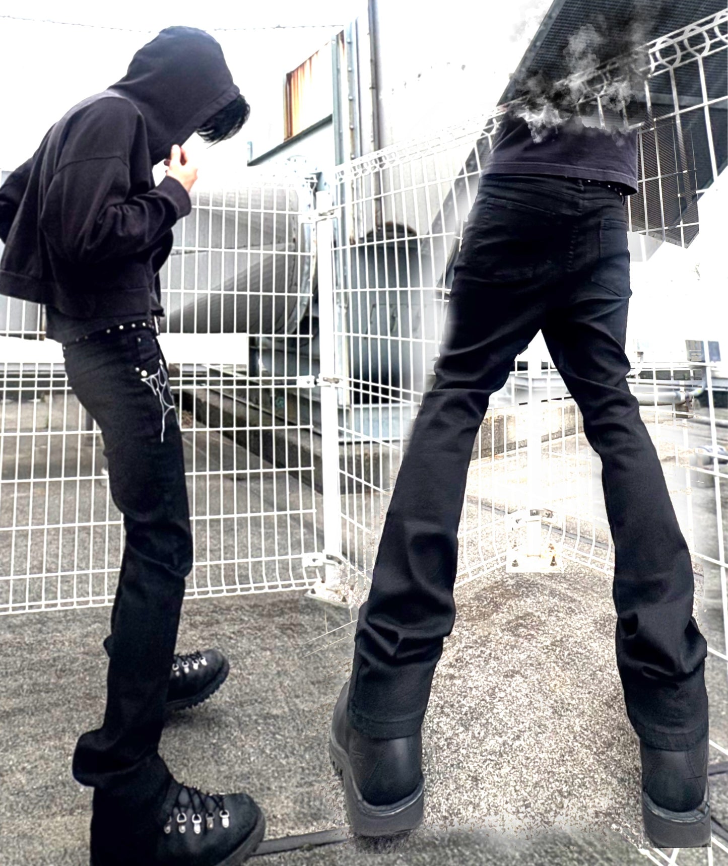 ZENEZ WAX FLARE JEANS