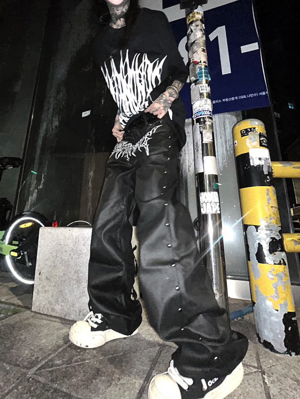 ZENEZ LOGO LEATHER PANTS