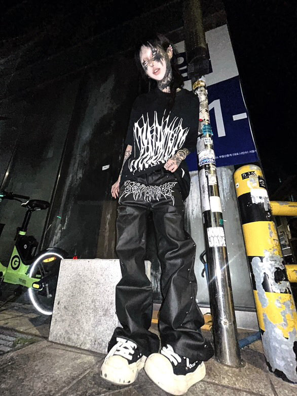 ZENEZ LOGO LEATHER PANTS