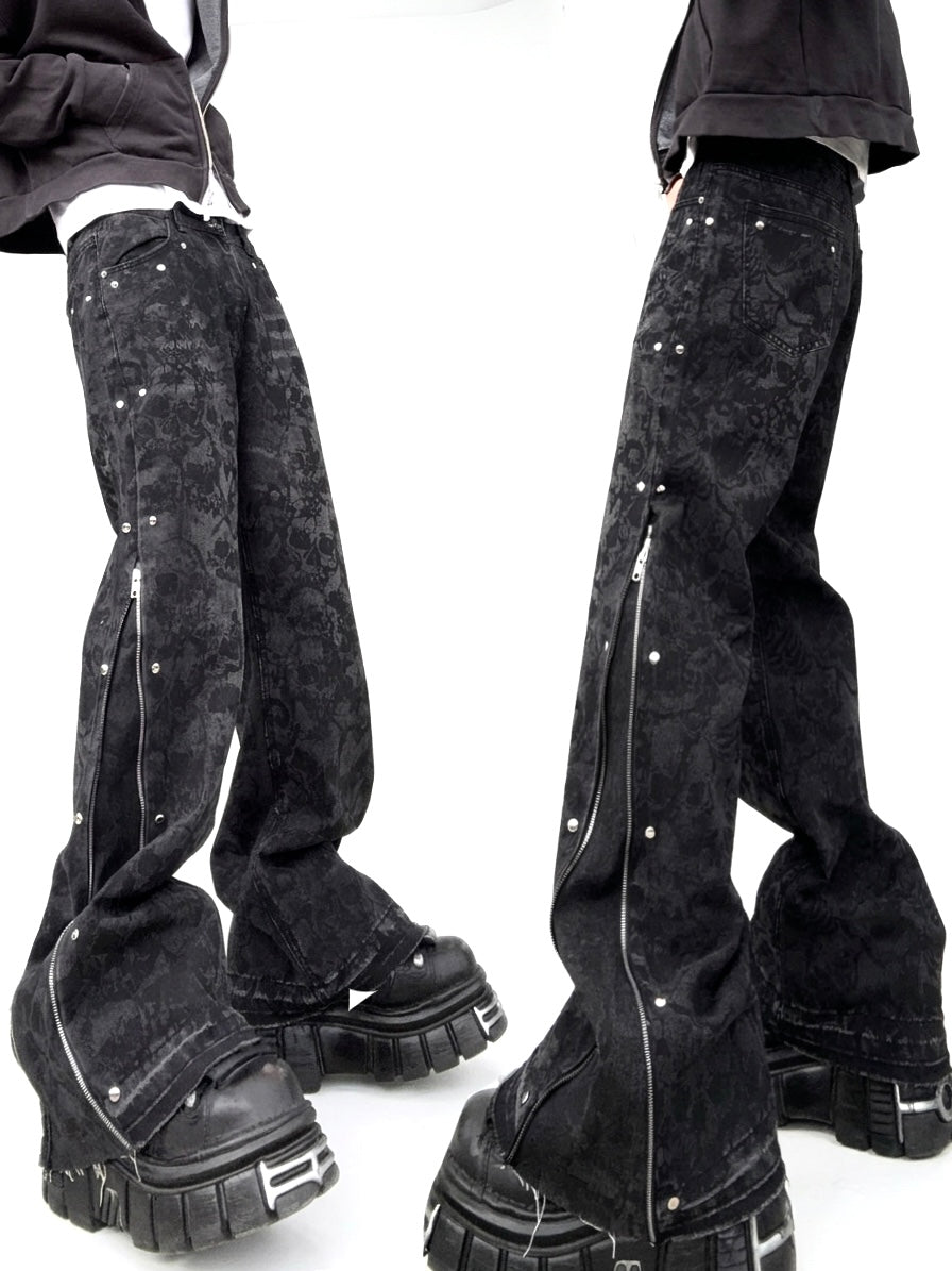 ZENEZ SKULL ZIP PANTS
