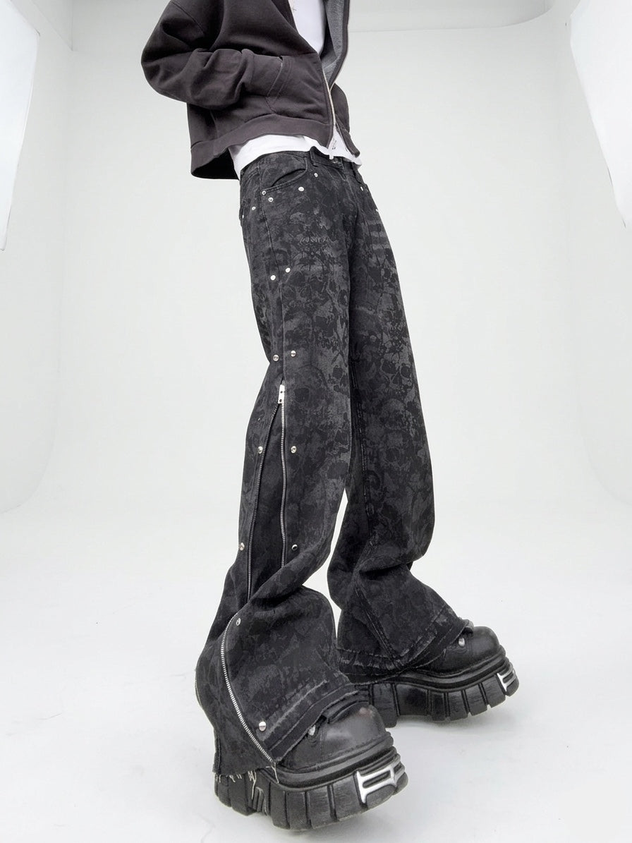 ZENEZ SKULL ZIP PANTS