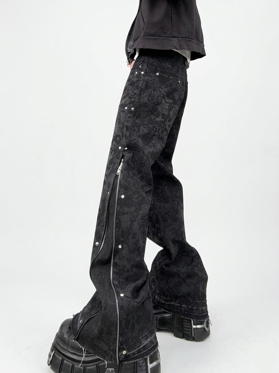 ZENEZ SKULL ZIP PANTS