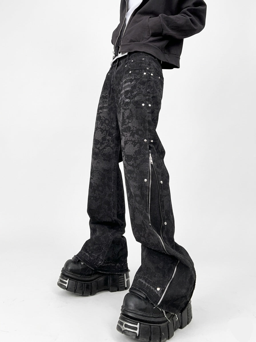 ZENEZ SKULL ZIP PANTS