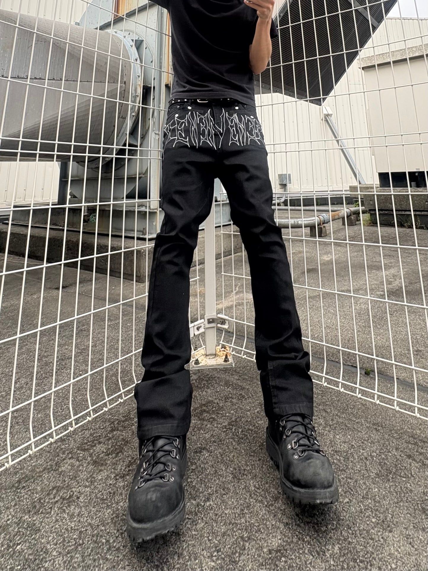 ZENEZ WAX FLARE JEANS