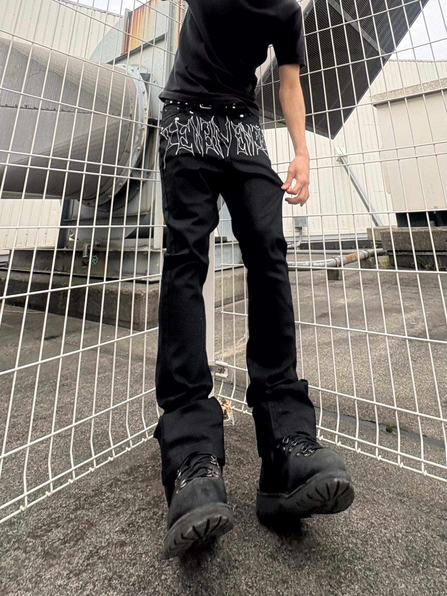 ZENEZ WAX FLARE JEANS