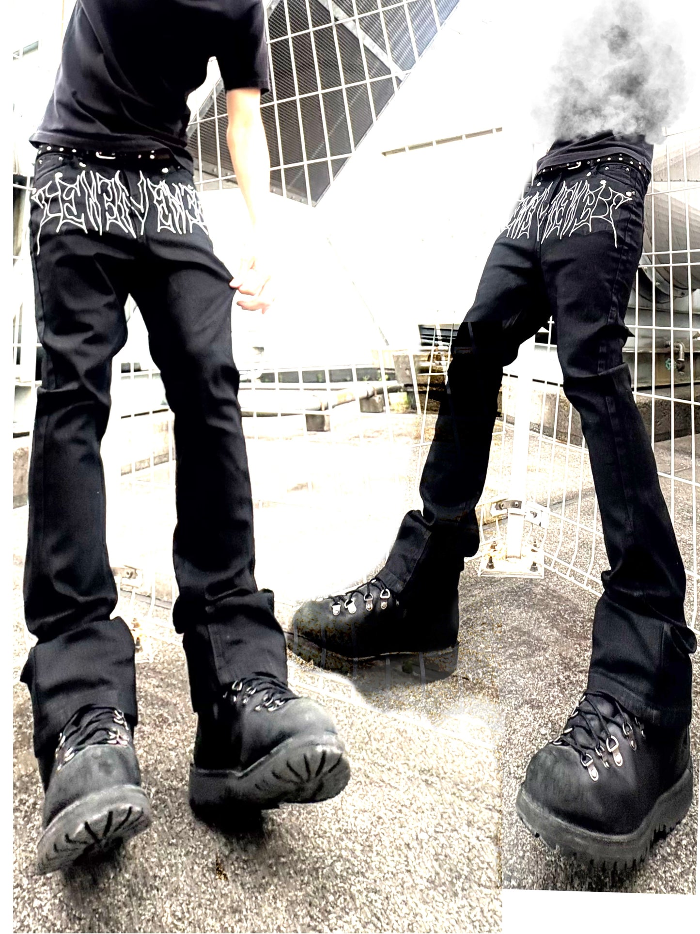 ZENEZ WAX FLARE JEANS