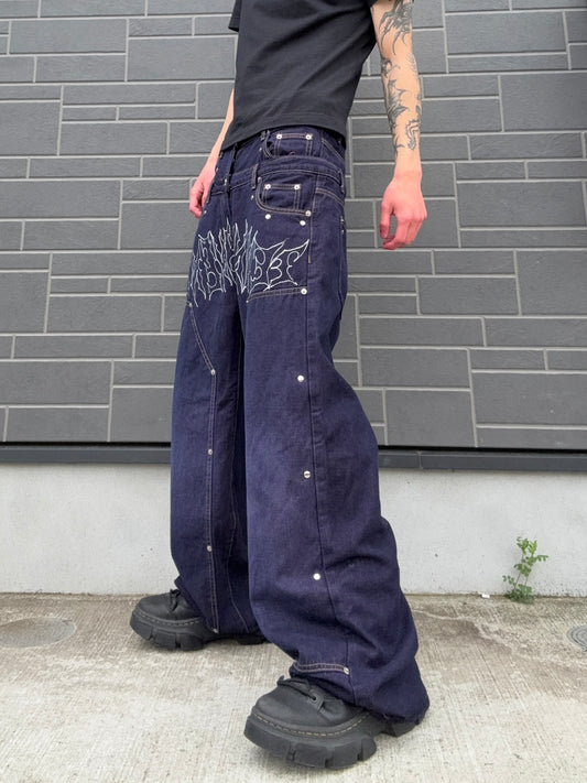 ZENEZ DOUBLE WAIST METAL LOGO PANTS