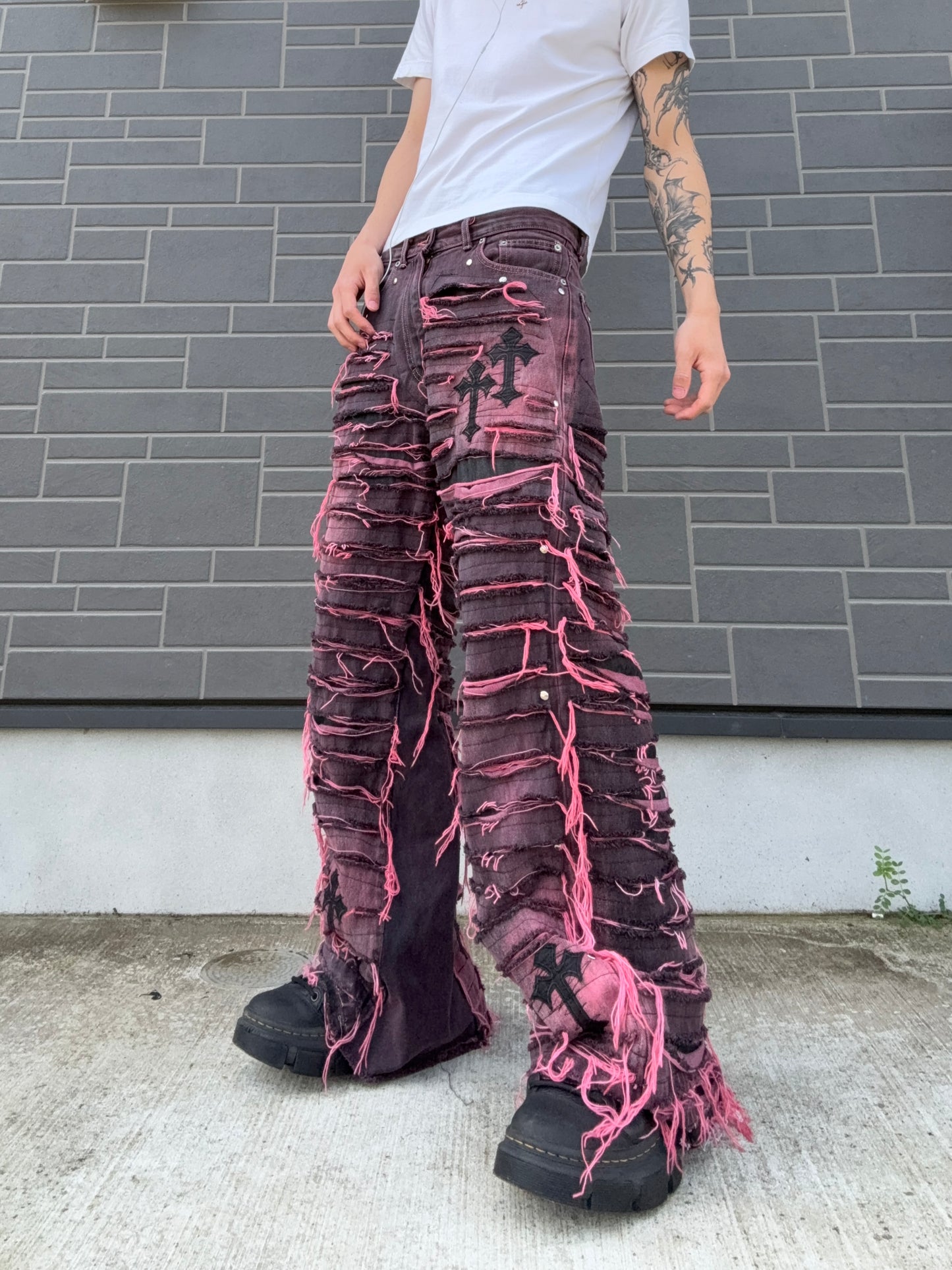 ZENEZ RED CROSS DESTROYED PANTS