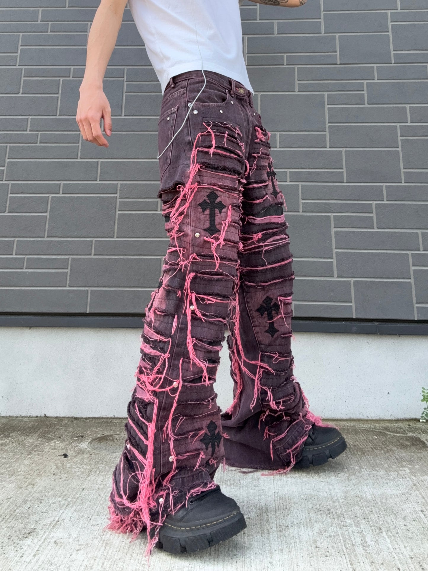 ZENEZ RED CROSS DESTROYED PANTS