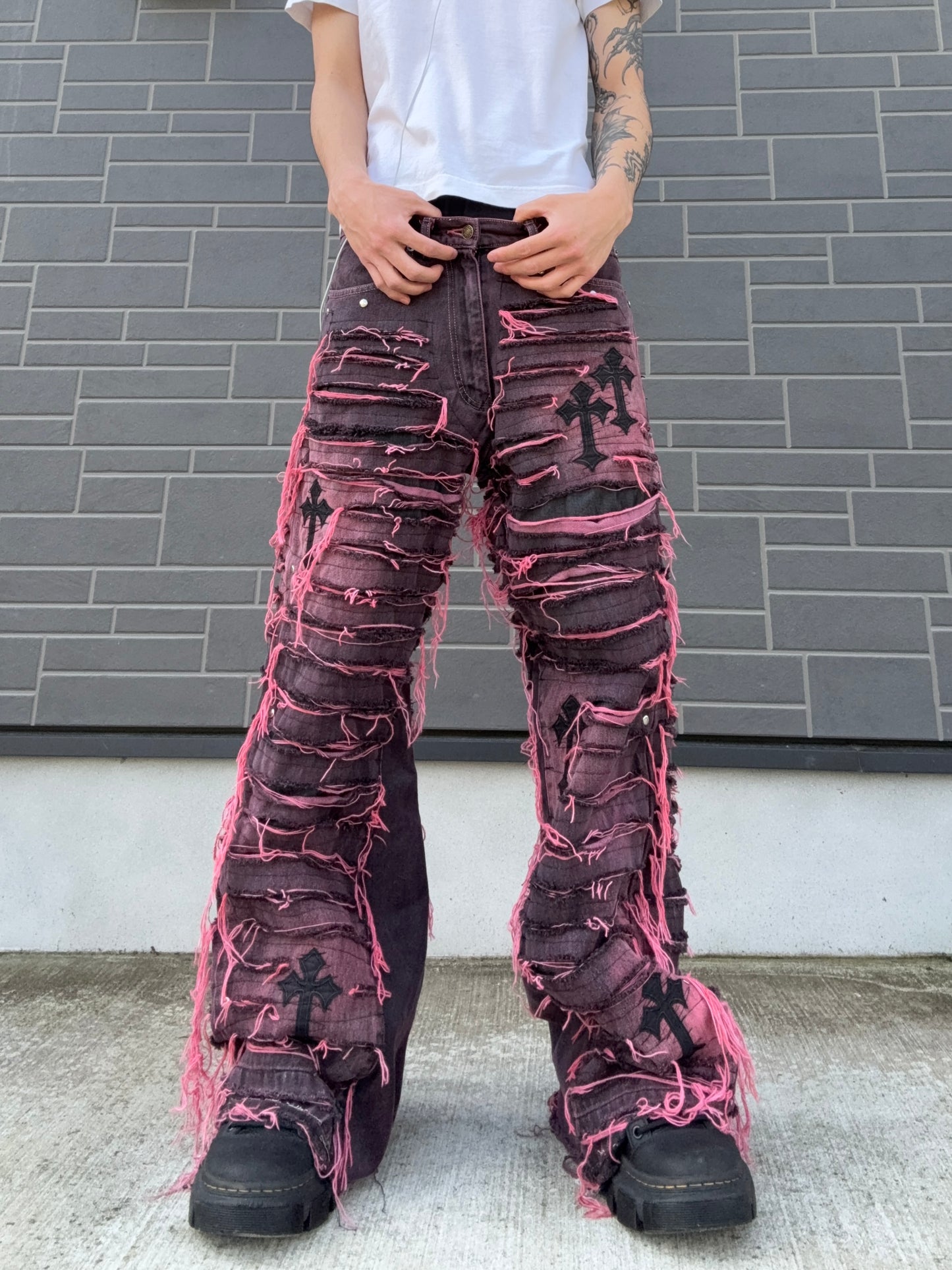 ZENEZ RED CROSS DESTROYED PANTS