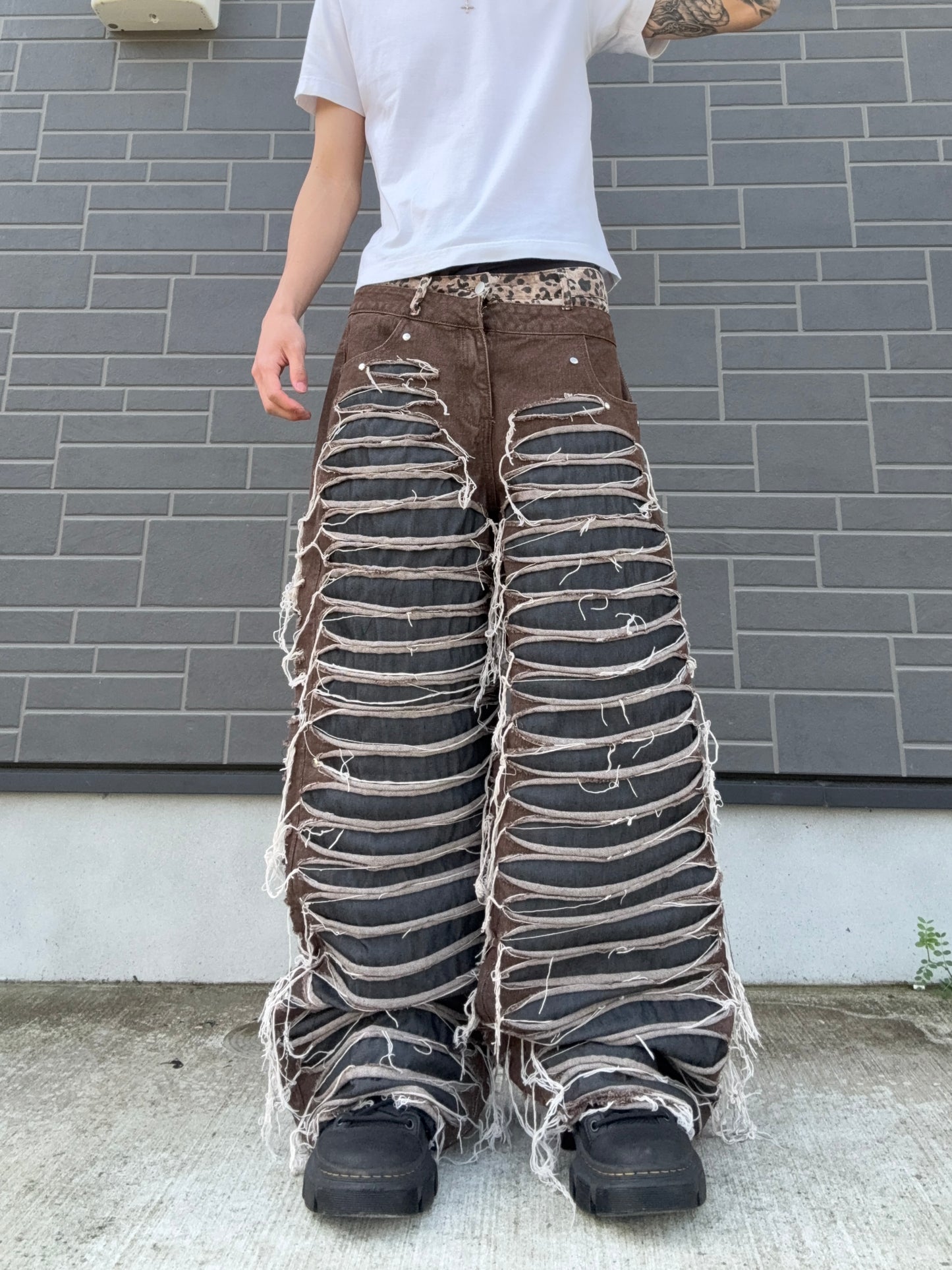 ZENEZ LEOPARD SLASH PANTS