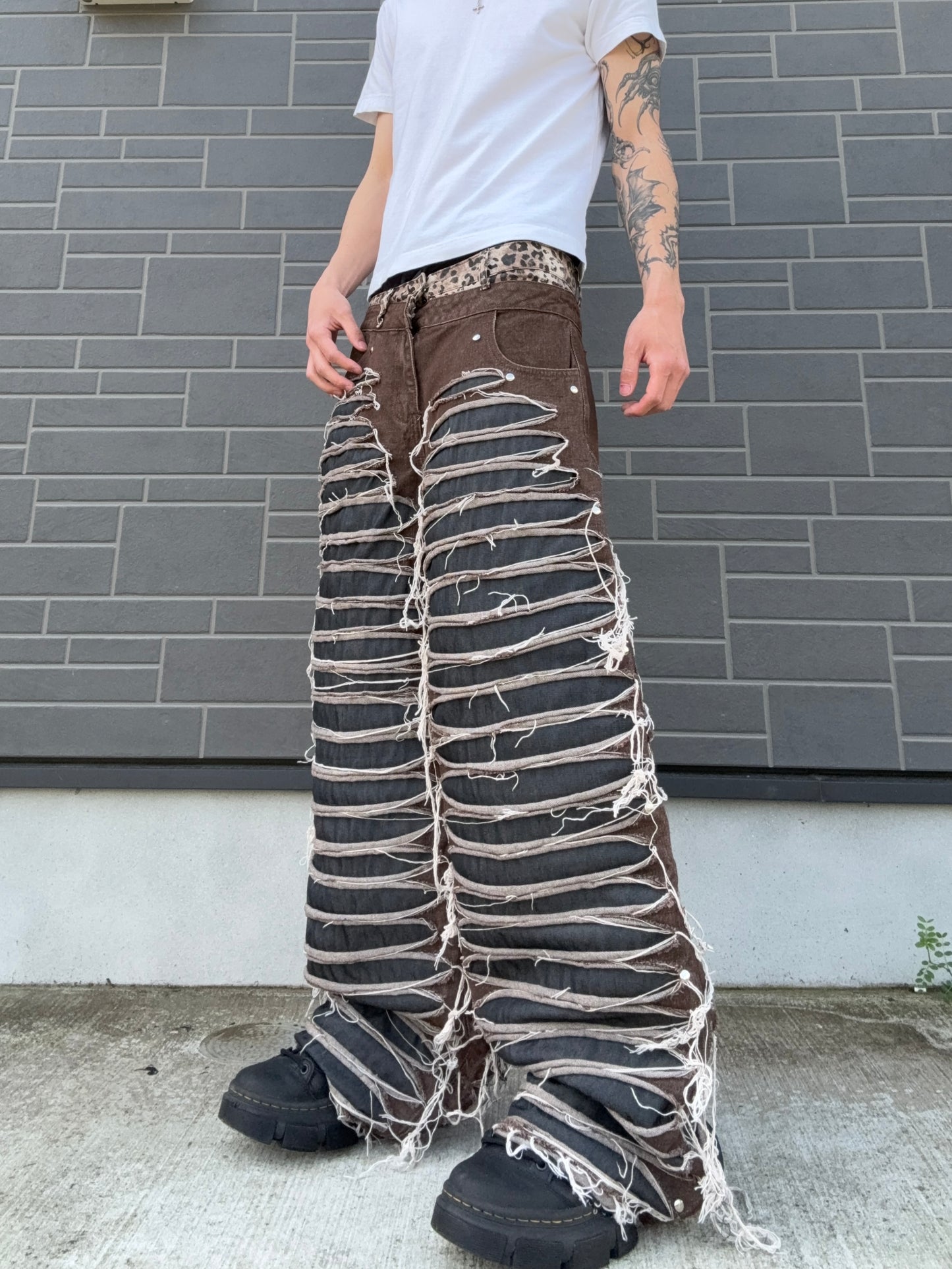 ZENEZ LEOPARD SLASH PANTS