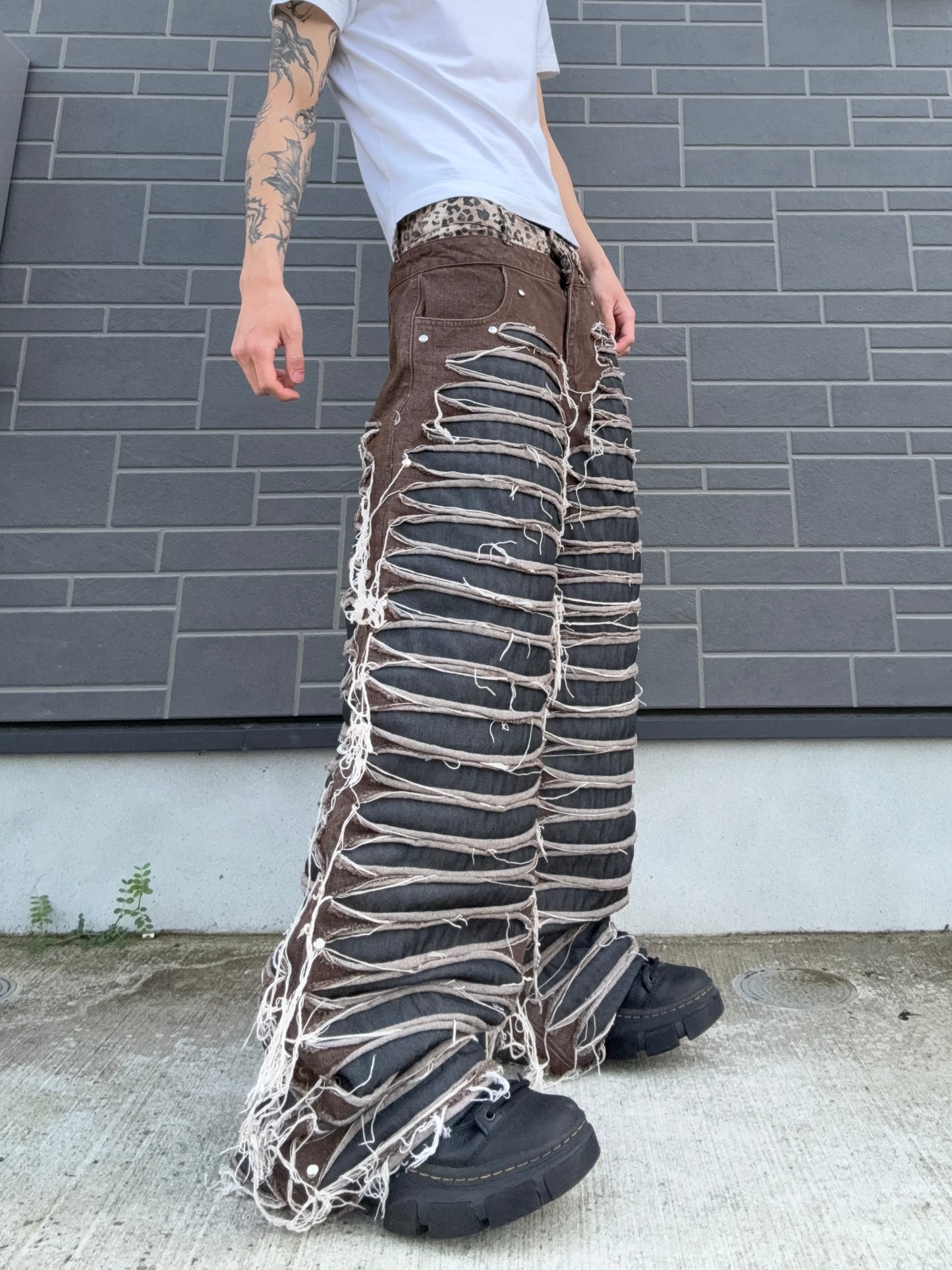 ZENEZ LEOPARD SLASH PANTS