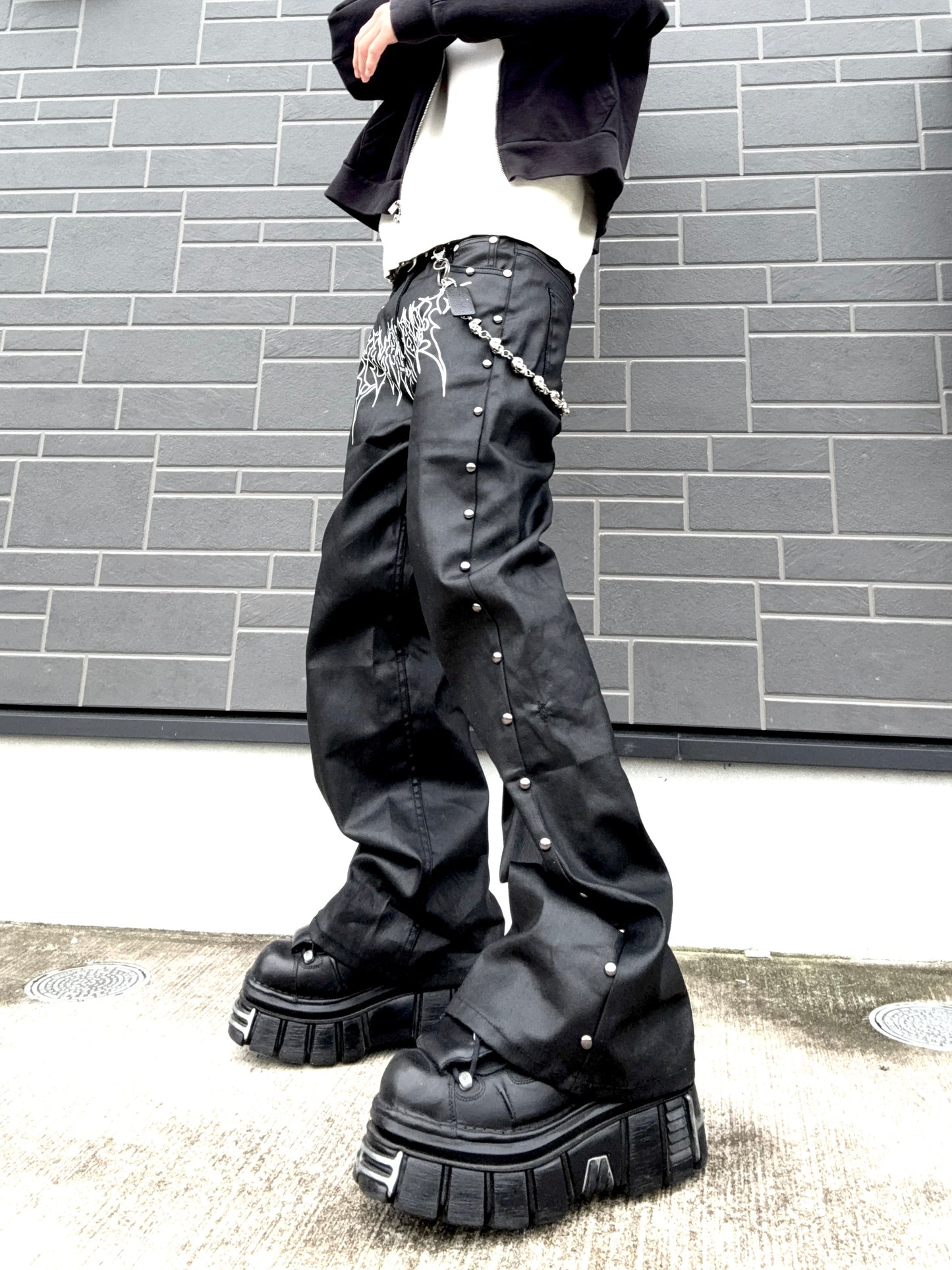 ZENEZ LOGO LEATHER PANTS