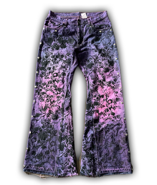 ZENEZ CUSTOM PINK FLARE JEANS
