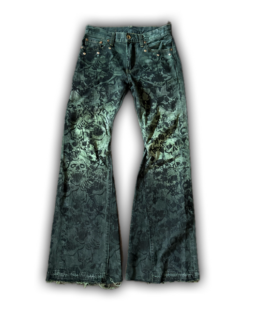 ZENEZ TOXIC SKULL FLARE PANTS