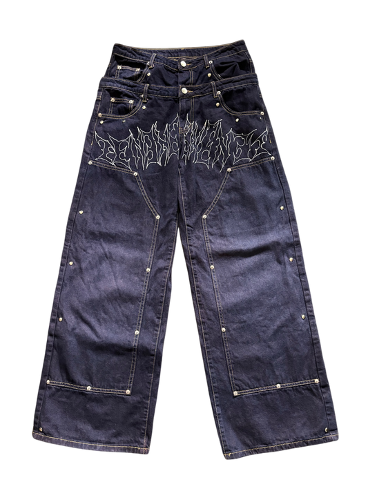 ZENEZ DOUBLE WAIST METAL LOGO PANTS